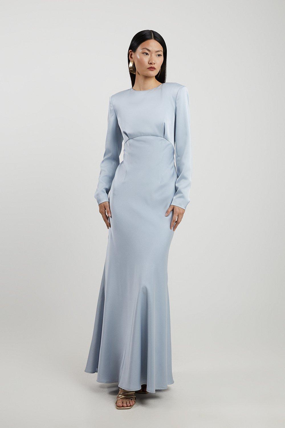 Long sleeve silk maxi dress online